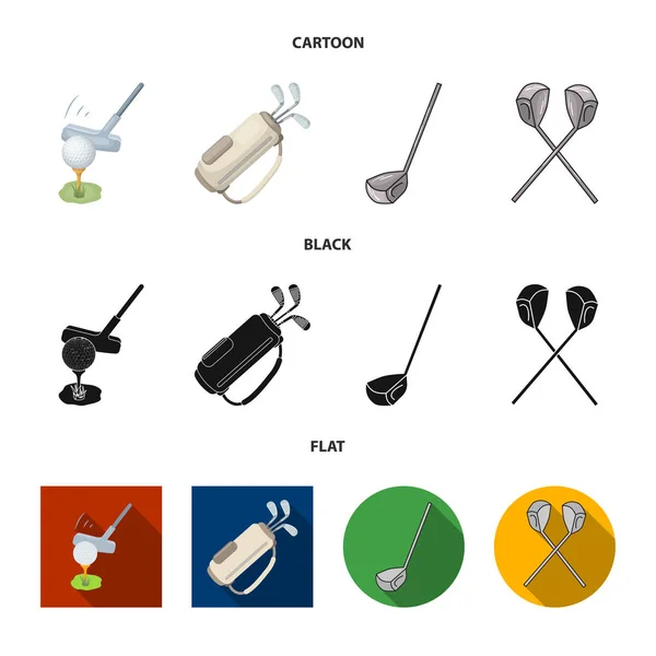 Vektorový design a nalepit logo. Kolekce ikon pro burzovní a golfový vektor. — Stockový vektor