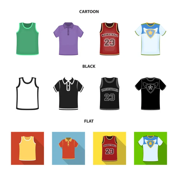 Geïsoleerd voorwerp van kleding en slijtage logo. Collectie van kleding en korte voorraad symbool voor web. — Stockvector