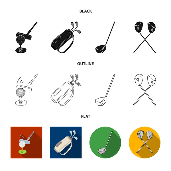 Vektor illustration av och stick skylt. Uppsättning och Golf Stock vektor illustration. — Stock vektor