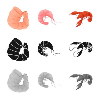 Meze ve okyanus işareti vektör tasarımı. Meze ve incelik hisse senedi vektör çizim seti.