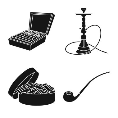 Anti ve alışkanlık logosu izole nesne. Web için Anti ve tütün stok sembolü koleksiyonu.