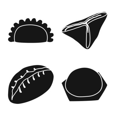 Mutfağı ve meze simge vektör tasarımı. Web için mutfak ve gıda hisse senedi simgesi kümesi.