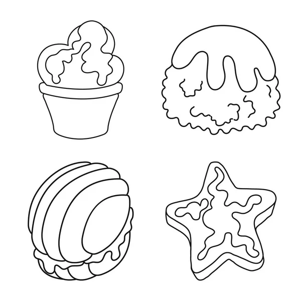 Векторный дизайн сладкого и товарного знака. Коллекция иконок сладкого и карамельного вектора на складе . — стоковый вектор