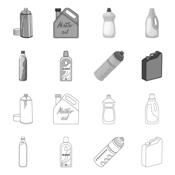 塑料和容器符号的向量例证。一套用于网络的塑料和包装库存符号. — 图库矢量图片