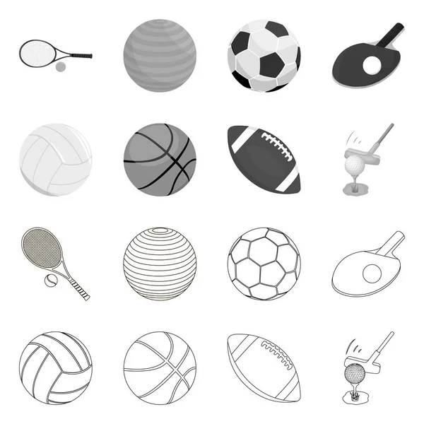 球和足球符号的矢量插图。股票的球和篮球矢量图标的集合. — 图库矢量图片