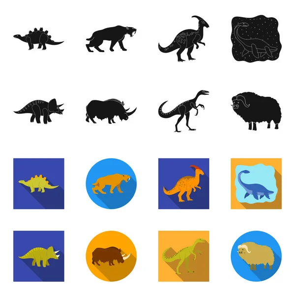 Geïsoleerde object van dierlijke en karakter logo. Verzameling van dieren en oude vector pictogram voor voorraad. — Stockvector