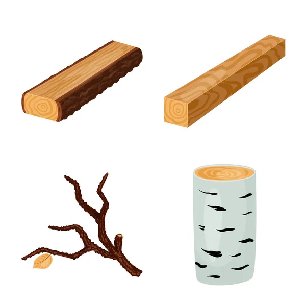 Ізольований об'єкт вивіски та логотип дерева. Колекція вивісок та дерев'яних стокових символів для Інтернету . — стоковий вектор