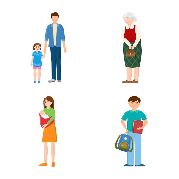 Objeto aislado de símbolo de familia y gente. Colección de familia y avatar vector icono para stock . — Archivo Imágenes Vectoriales