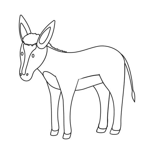 Objeto isolado de burro e logotipo animal. Coleção de burro e símbolo de estoque cinza para web . — Vetor de Stock