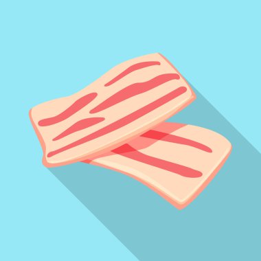 Pastırma ve kızarmış logo vektör illüstrasyon. Pastırma ve dilim stok vektör illüstrasyon seti.