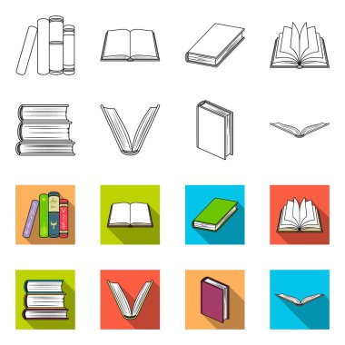 Yalıtılmış nesne kitaplığı ve ders kitabı kutsal kişilerin resmi. Hisse senedi için Kütüphane ve okul vektör simge topluluğu.