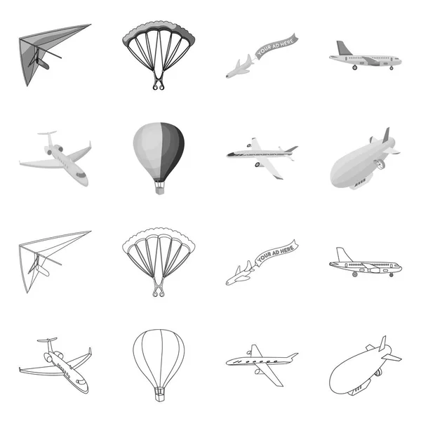 Objet isolé de transport et logo de l'objet. Ensemble d'icône vectorielle de transport et de glissement pour stock . — Image vectorielle