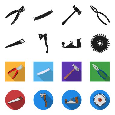 Aracı ve inşaat simge vektör tasarımı. Web aracı ve marangozluk hisse senedi simgesi kümesi.