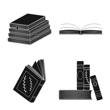 İllüstrasyon ve bilgi sembolüvektör illüstrasyon. Stok için illüstrasyon ve kitapçı vektör simgesikoleksiyonu.