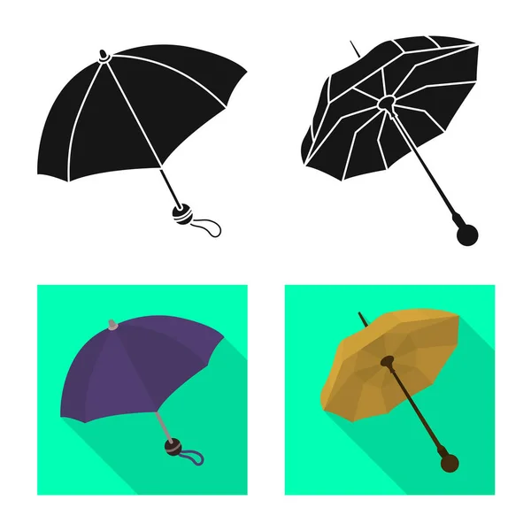 Objeto isolado de proteção e símbolo fechado. Conjunto de proteção e ícone de vetor chuvoso para estoque . — Vetor de Stock