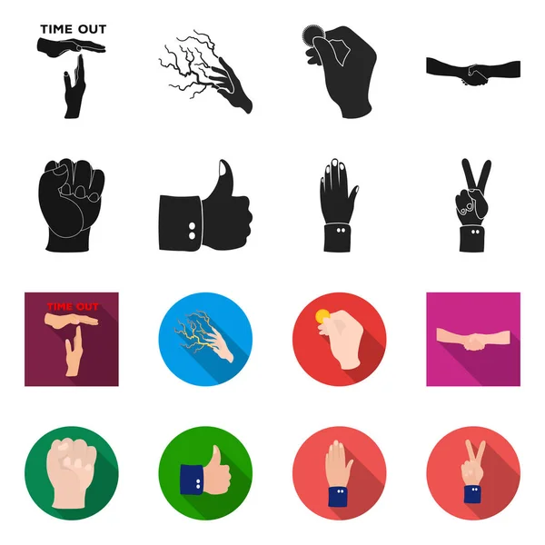 Ilustración vectorial del icono animado y pulgar. Conjunto de animación y gestos stock símbolo para web . — Vector de stock