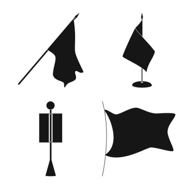 Malzeme ve ortam simgesinin vektör çizimi. Stok için malzeme ve tekstil vektör simgesinin toplanması.