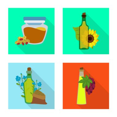 İşareti şişe ve cam izole nesne. Şişe ve tarım hisse senedi vektör çizim topluluğu.