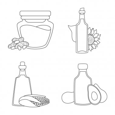 Sağlıklı ve bitkisel sembolün vektör illüstrasyonu. Stok için sağlıklı ve organik vektör simgesi kümesi.