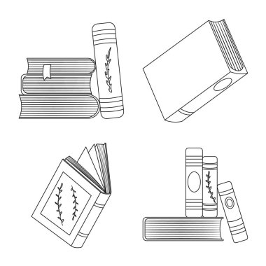 Çalışma ve edebiyat simge vektör tasarımı. Hisse senedi için çalışma ve kaynak vektör simge topluluğu.