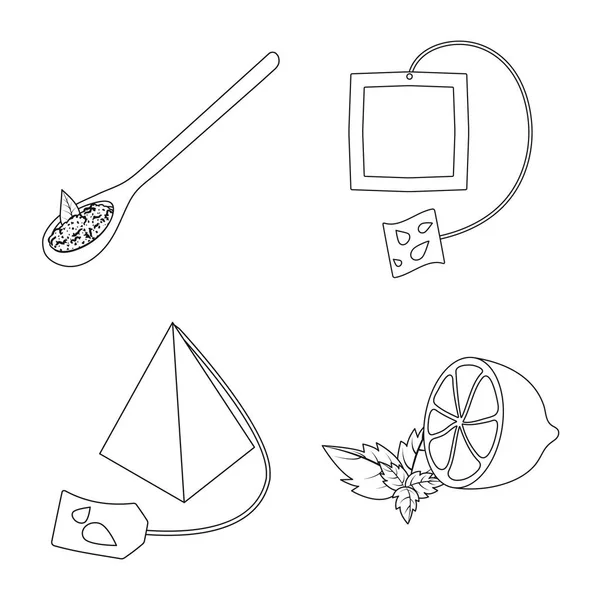 Vektor illustration av mat och naturlig symbol. Uppsättning av mat och svart Stock vektor illustration. — Stock vektor