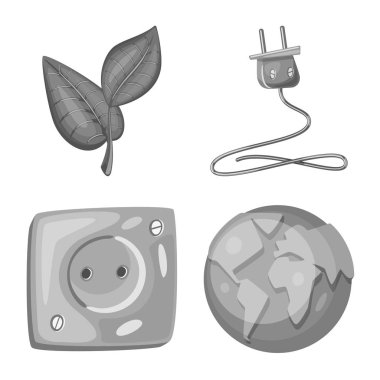 Organik ve doğa işareti vektör illüstrasyon. Stok için organik ve panel vektör simgesinin toplanması.