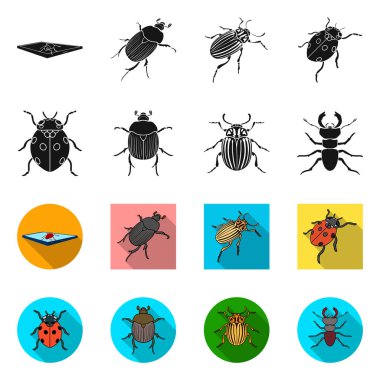 Vektör Illustration böcek ve böcek logosu. Böcek ve Cadılar Bayramı stok vektör çizim koleksiyonu.