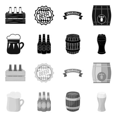 En az düzeyde yalıtılmış nesne ve bira bardağı oturum açın. En az topluluğu ve zanaat stok vektör çizim.