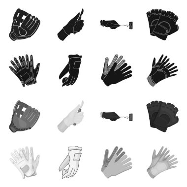 Vektör Illustration örme ve kaleci simgesi. Web için örme ve el stok sembolü seti.