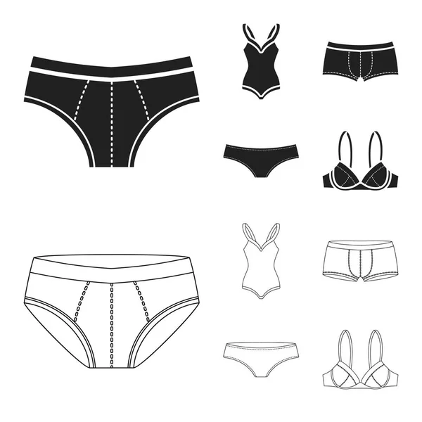 Vector ontwerp van bikini en mode teken. Set van bikini en badpak vector pictogram voor voorraad. — Stockvector
