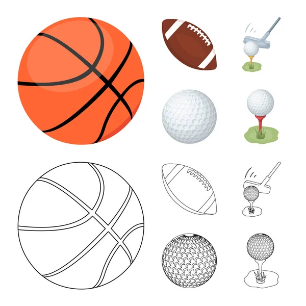 Isolated object of ball and soccer logo. Collection of ball and basketball stock vector illustration. — Stock Vector