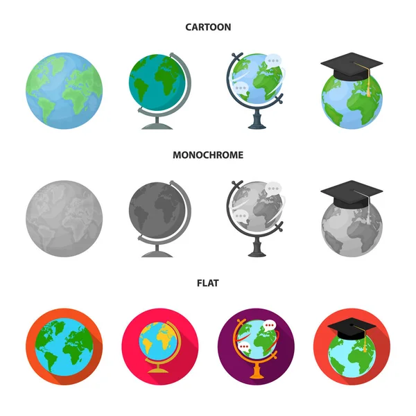 Projeto vetorial de globo e ícone do mundo. Coleção de globo e terra símbolo de estoque para web . —  Vetores de Stock