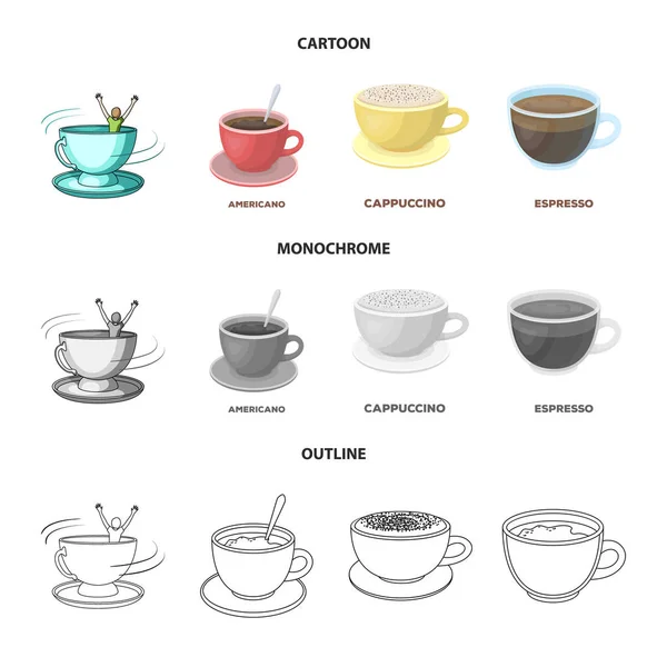 Diseño vectorial de la taza y el signo de café. Colección de taza y el símbolo de stock superior para la web . — Vector de stock