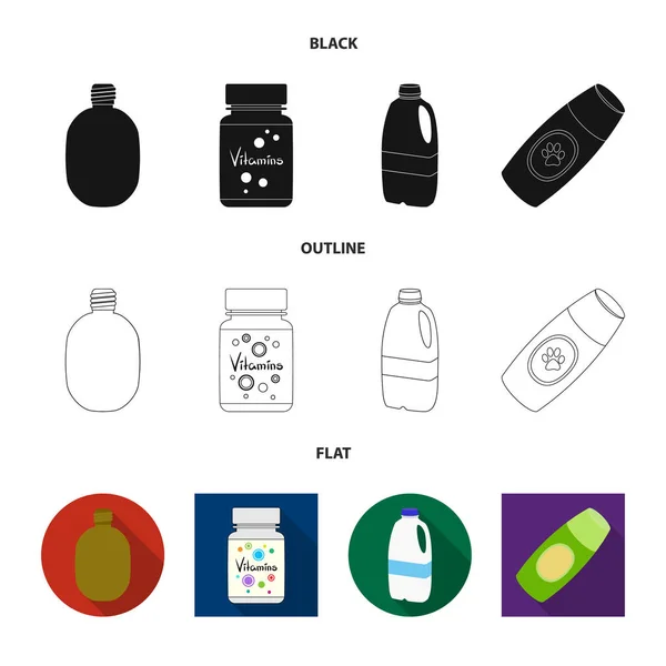 Vektordesign aus Kunststoff und Behältersymbol. Illustration von Plastik- und Verpackungsmaterialien. — Stockvektor