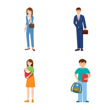 Aile ve insan sembolü vektör illüstrasyon. Web için aile ve avatar stok sembolü koleksiyonu.