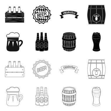 Vektör tasarımı çok az ve bira bardağı logosu. En az topluluğu ve zanaat stok için simge vektör.