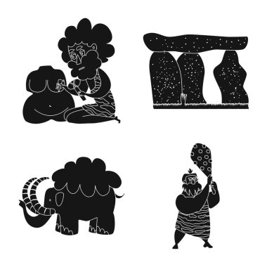 Sapiens vektör tasarımı ve geliştirme logosu. Hisse senedi için sapiens ve yaş vektör simgesi kümesi.