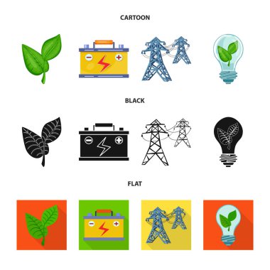 Yenilik ve teknoloji simgesi yalıtılmış nesne. Yenilik ve doğa hisse senedi vektör çizim koleksiyonu.