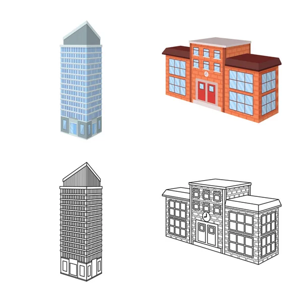 Векторні ілюстрації будівельного та будівельного логотипу. Колекція символів будівництва та нерухомості для Інтернету . — стоковий вектор