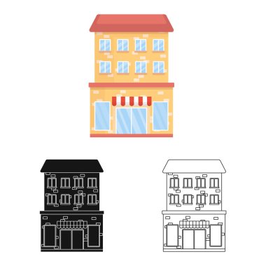 Süpermarket ve salon simgesinin izole nesne. Süpermarket ve mağaza vektör simgesi stok seti.