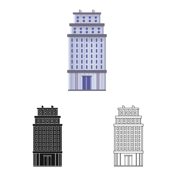 Vector illustration of skyscraper and hotel icon. Collection of skyscraper and office stock symbol for web. — Stock Vector