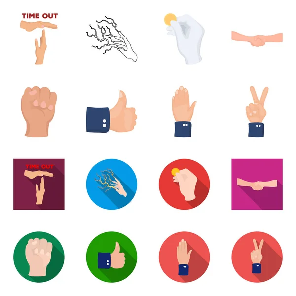 Illustration vectorielle du symbole animé et pouce. Jeu de symbole stock animé et gestuel pour le web . — Image vectorielle