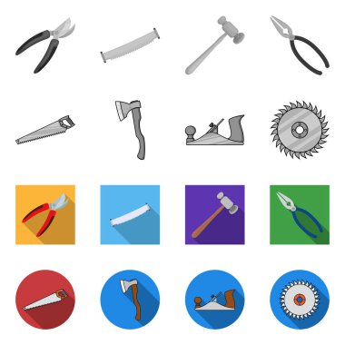 Vektör çizim aracı ve inşaat simgesi. Hisse senedi için aracı ve marangozluk vektör simge topluluğu.