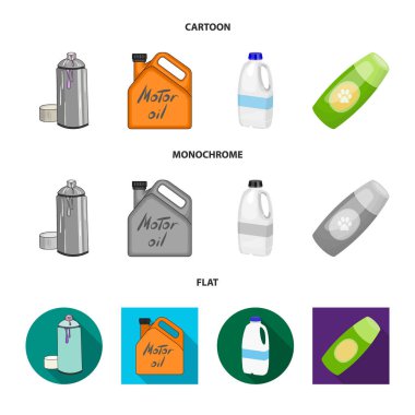 Plastik ve konteyner işareti vektör tasarımı. Plastik ve ambalaj hisse senedi vektör çizim koleksiyonu.