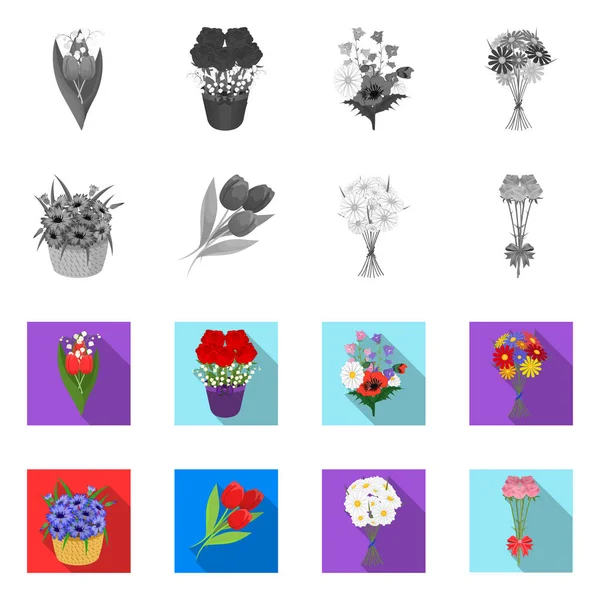 Diseño vectorial del logotipo de primavera y corona. Conjunto de primavera y flor símbolo de stock para la web . — Archivo Imágenes Vectoriales
