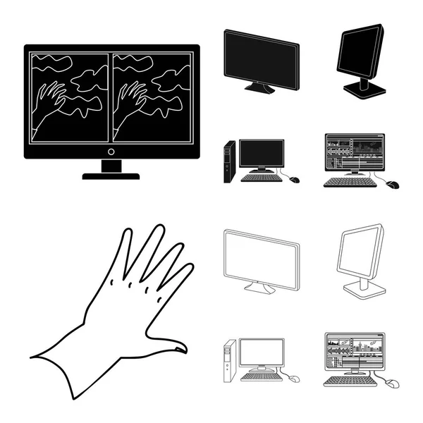 Conception vectorielle de l'écran et du symbole de l'ordinateur. Jeu d'illustration vectorielle de stock d'écran et de maquette . — Image vectorielle