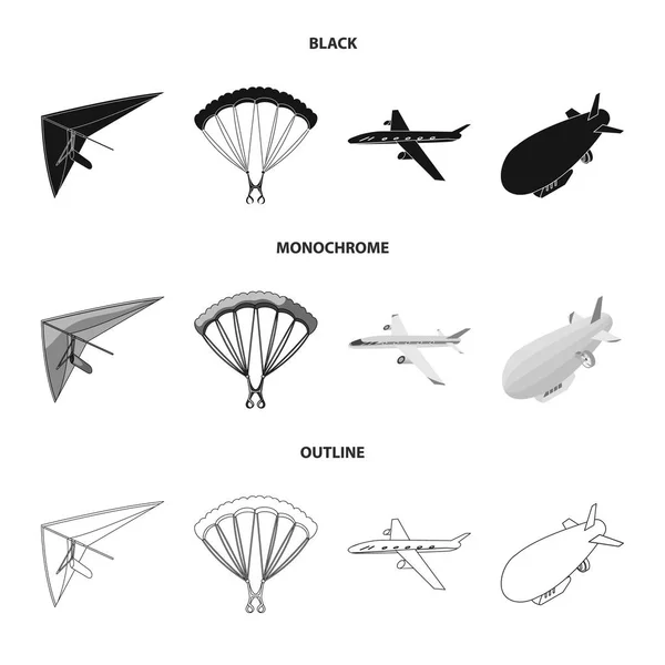 Objeto aislado de transporte y logotipo del objeto. Conjunto de icono de vector de transporte y deslizamiento para stock . — Archivo Imágenes Vectoriales