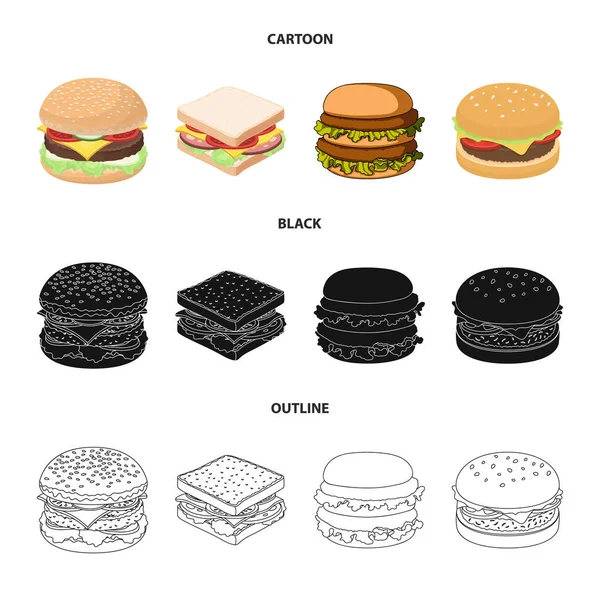 Vektor design av smörgås och wrap logotyp. Samling av smörgås och lunch aktiesymbol för webben. — Stock vektor