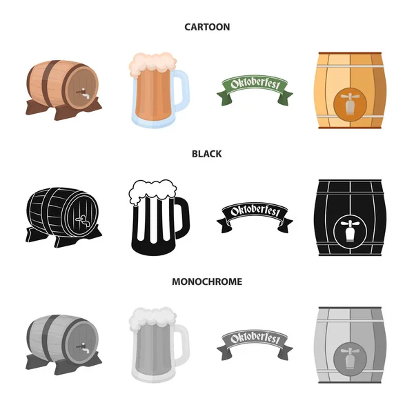 Geïsoleerde object van minimale en pint logo. Verzameling van minimale en ambachtelijke aandelensymbool voor web. — Stockvector