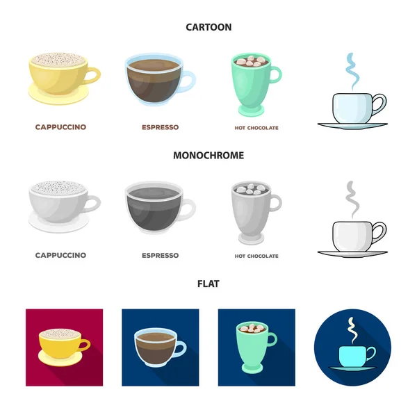 Diseño vectorial de taza y símbolo de café. Colección de taza e icono de vector superior para stock . — Vector de stock
